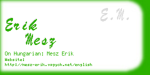 erik mesz business card